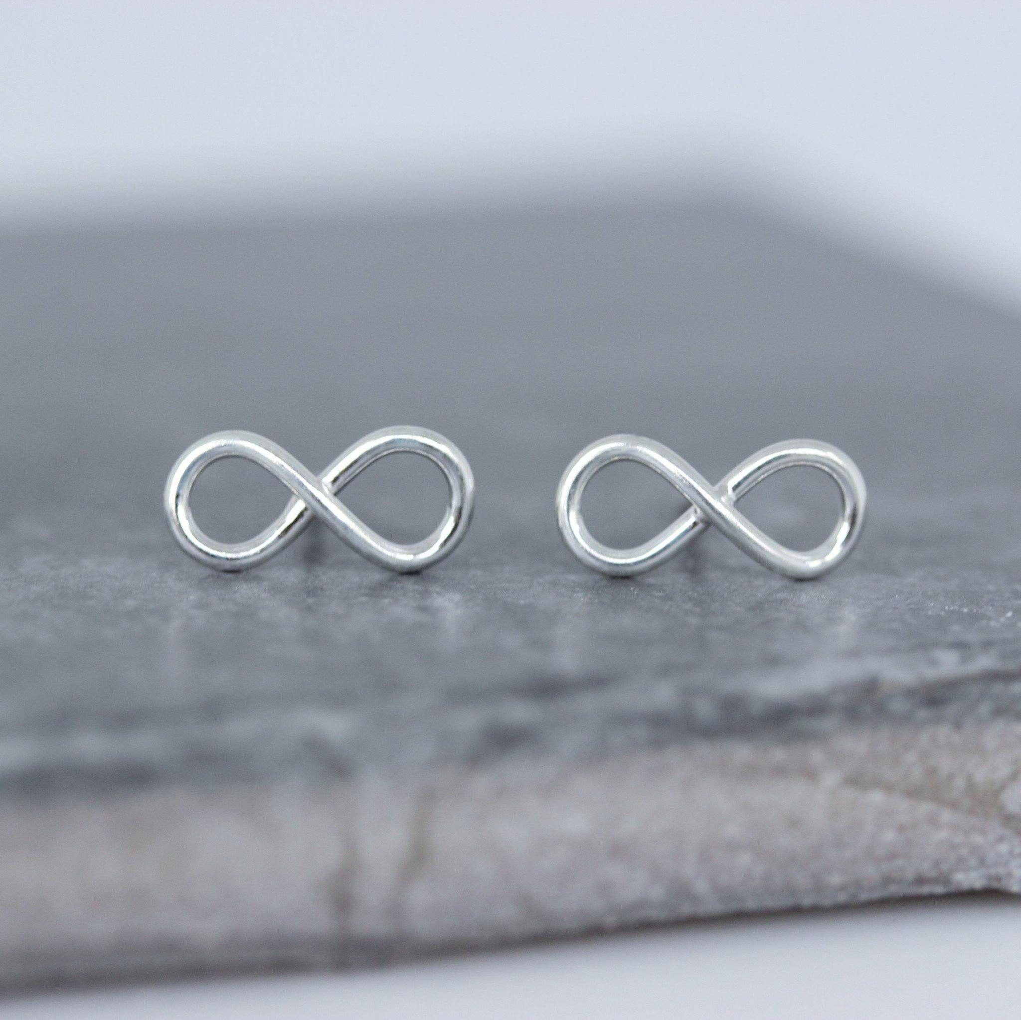 Sterling Silver Big Infinity Eternity Stud Earrings - STERLING SILVER DESIGNS